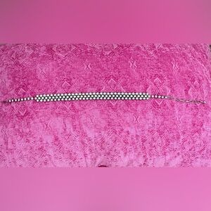 Vintage Rhinestone Crystal Choker Necklace - Silver